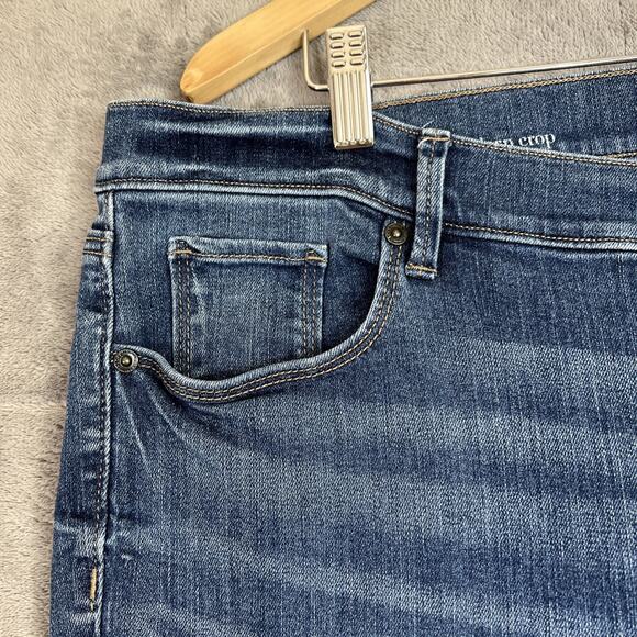 Ann Taylor Loft Jeans Women 16 Blue Modern 27" Crop Stretch Denim Beachy Coastal - Picture 3 of 12
